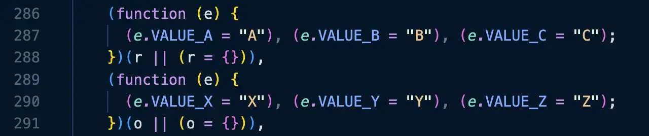 Webpack 번들 파일 - UNUSED_ENUM이 남아있는 결과